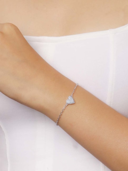 Buy Moving Towards Your Heart Sterling Silver Chain Bracelet by Mannash  Jewellery