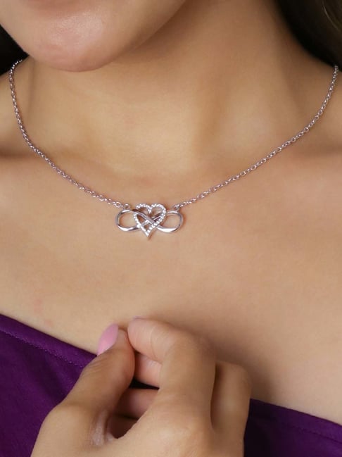 Pendant infinity sign with heart*sterling silver 925*ODL-00168 12,5x14,5 mm  - SILVEXCRAFT