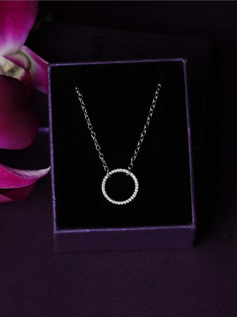 Gems One Diamond Pave Half-Eternity Circle Pendant Necklace In 14k White  Gold (0.08ctw) PD32555-4WD - Michael Eller Diamonds