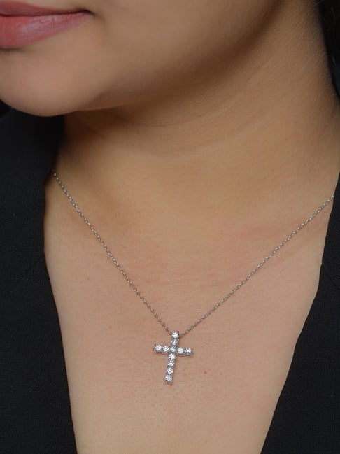Opal Cross Pendant Necklace 925 Sterling Silver Chain Link. Opal Fire –  Martinuzzi Accessories