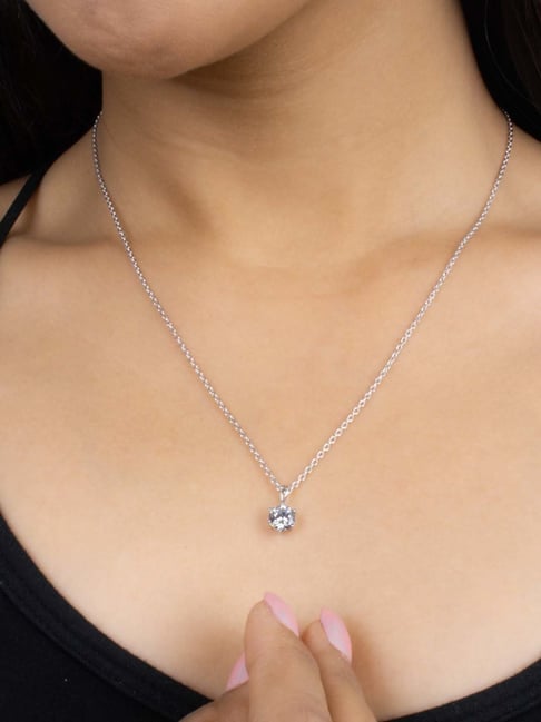 Ornate Jewels 92.5 Sterling Silver Pendant with Chain for Women