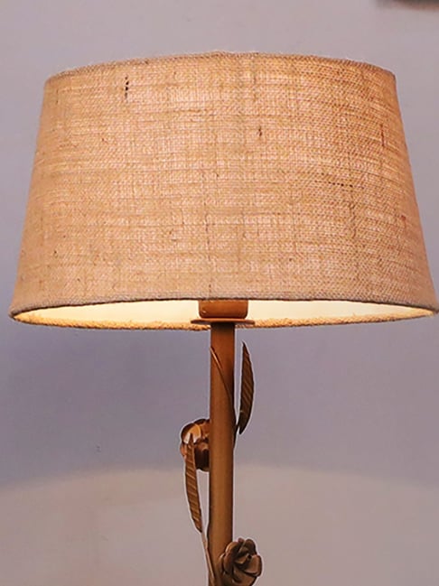 Buy Homesake Beige Golden Standing Floor Lamp with Bulb (Iron