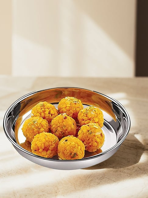 HAZEL Silver Stainless Steel 11 cm Breakfast Plate (0.15L) - Set of 3