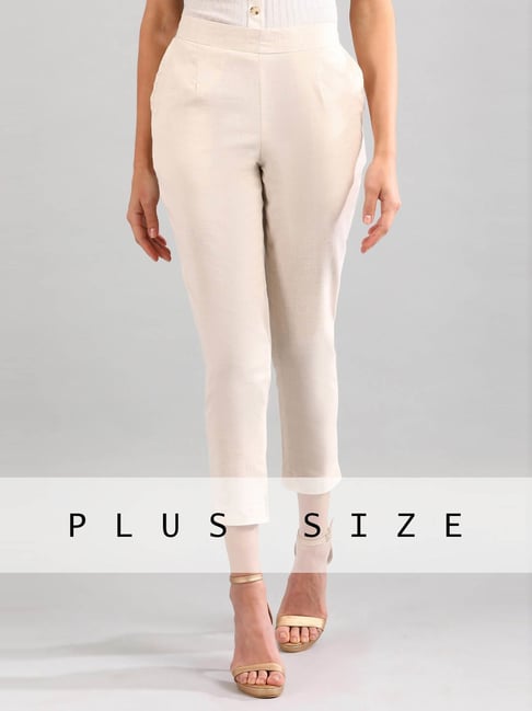 Aurelia Regular Fit Women Cream Trousers - Buy WHITE Aurelia Regular Fit  Women Cream Trousers Online at Best Prices in India | Flipkart.com