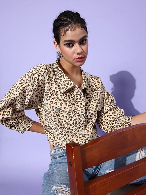 Anvi Be Yourself Beige & Brown Animal Print Jacket-picture-39