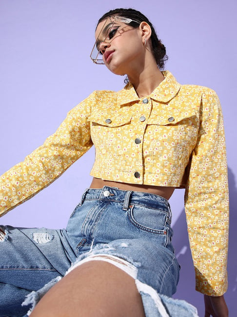 Anvi Be Yourself Yellow Floral Print Jacket-picture-44