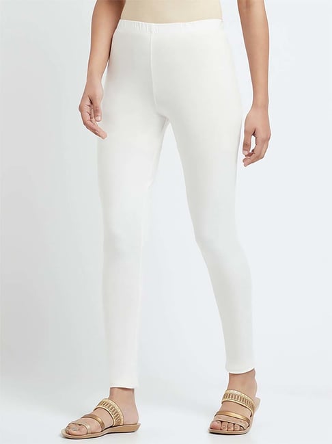 Aurelia Bottoms : Buy Aurelia Off- White Solid Tights Online