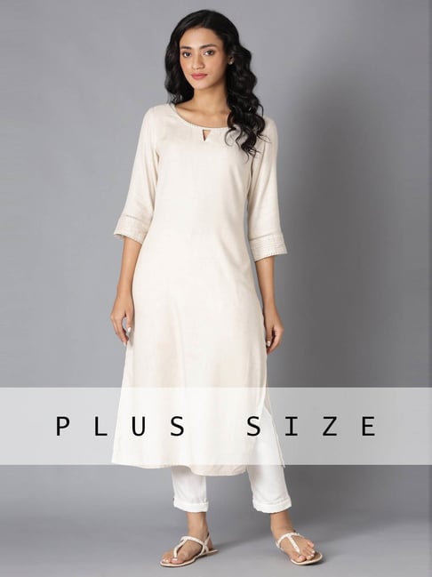 Aurelia Off White Straight Kurta