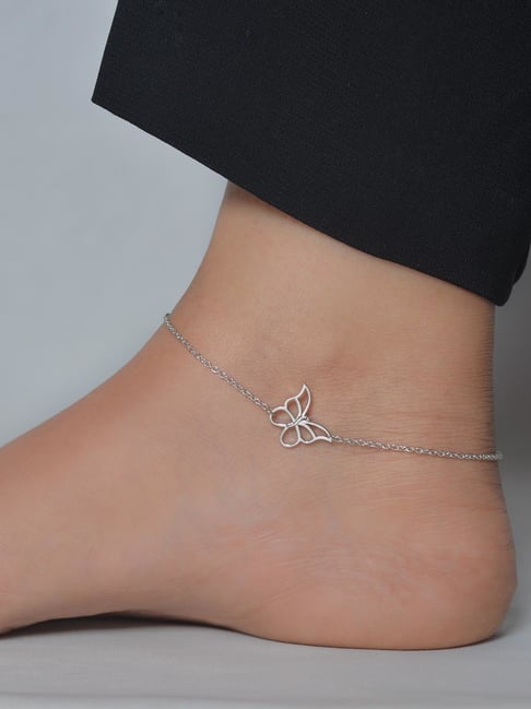 Butterfly anklet store sterling silver