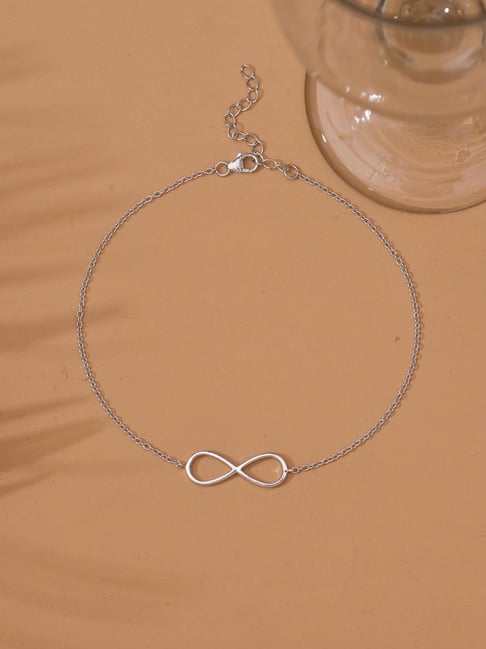 Ornate Jewels 92.5 Sterling Silver Triple Hearts Anklet for Women-picture-29