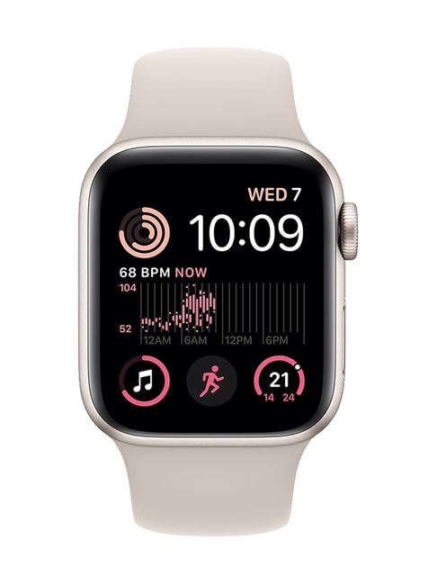 New Apple Watch SE GPS 40mm Starlight Aluminium Case with Starlight Sport Band – Regular 2022