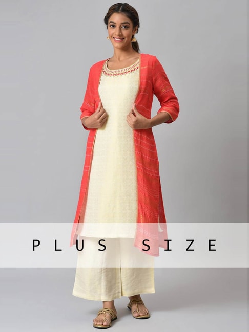 Simple White kurti with pant set - Evilato Online Shopping