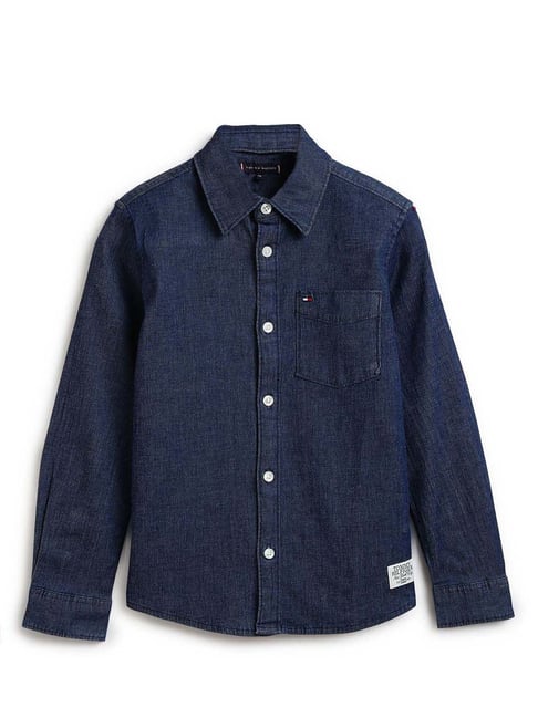 Tommy Hilfiger Kids Denim Vintage Blue Regular Fit Shirt