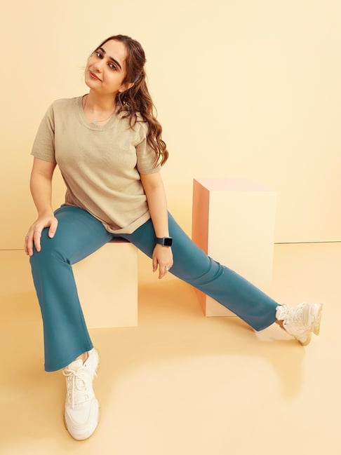 BlissClub Beige At-Ease Cotton Knit Top-picture-43