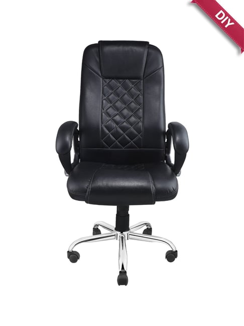 Adiko Systems Black High Back Center-Tilt Mechanism Executive Chair