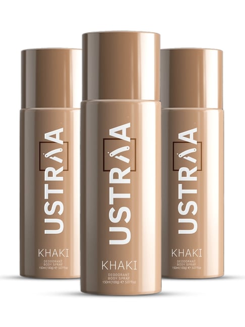 Ustraa KHAKI Deodorant Body Spray - 150 ml - Pack of 3-picture-45