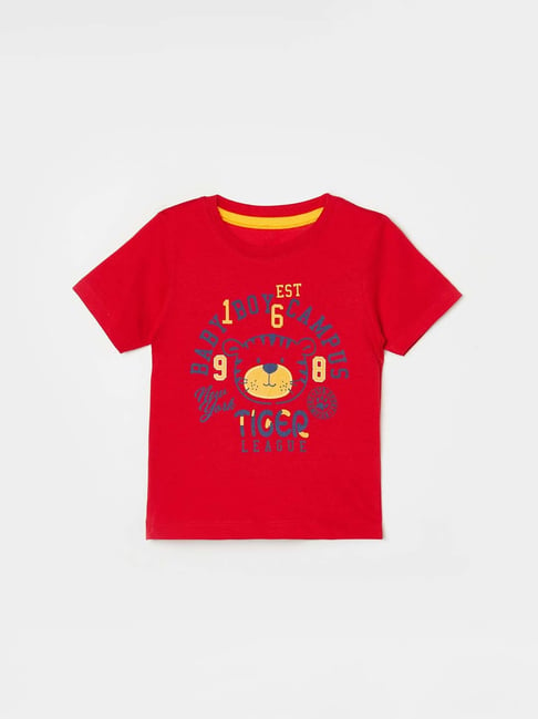 Juniors by Lifestyle Kids Red Printed T-Shirt