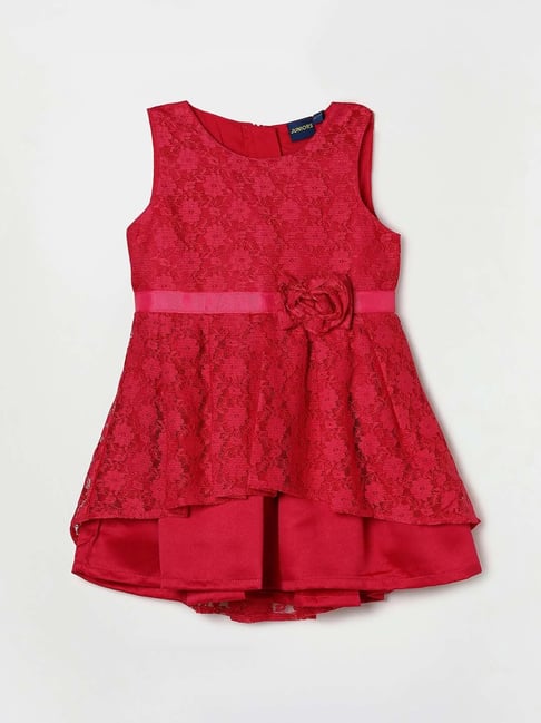 Buy Juniors by Lifestyle Kids Maroon Self Design Dress for Infants Girls Clothing Online Tata CLiQ