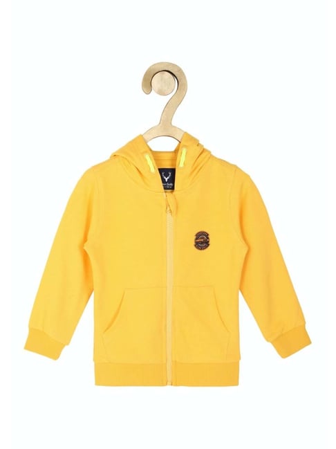 Allen Solly Junior Yellow Cotton Regular Fit Full Sleeves Sweatshirt