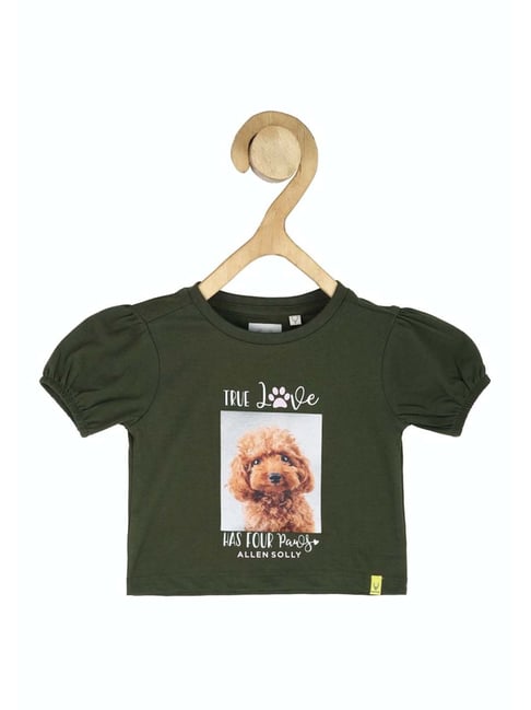 Allen Solly Junior Green Cotton Graphic T-Shirt