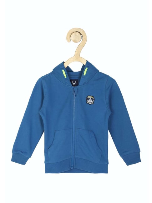 Allen Solly Junior Blue Cotton Regular Fit Full Sleeves Sweatshirt