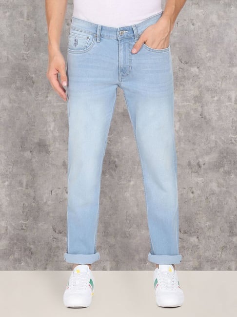 Polo Light Blue Cotton Slim Fit Jeans