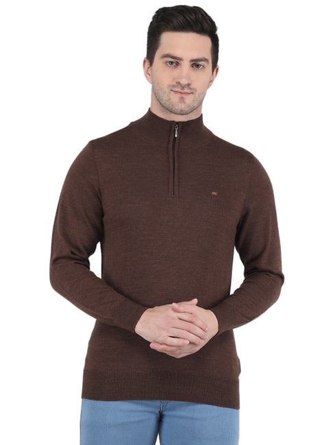 Buy Monte Carlo Brown Regular Fit High Neck Pullover for Men's Online @  Tata CLiQ