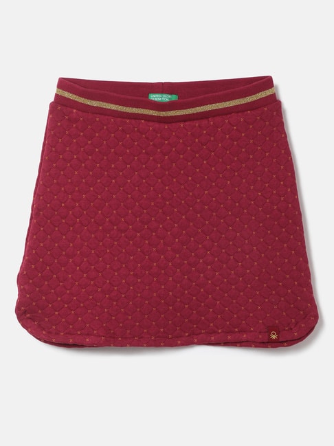 United Colors of Benetton Kids Maroon Quilted Skirt
