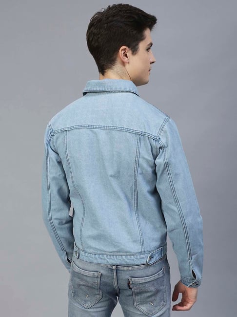 Light blue herringbone jacket – Made in Italy