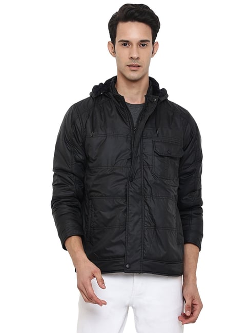 Cantabil Black Regular Fit Hooded Jacket-picture-16