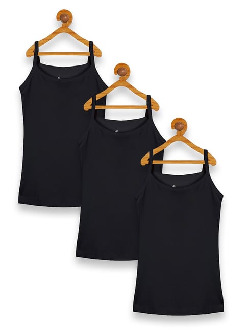 Women's Spaghetti Strap Tank Black Solid