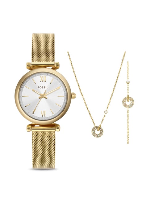 Fossil ES5251SET Carlie Analog Watch for Women with Pendant Set