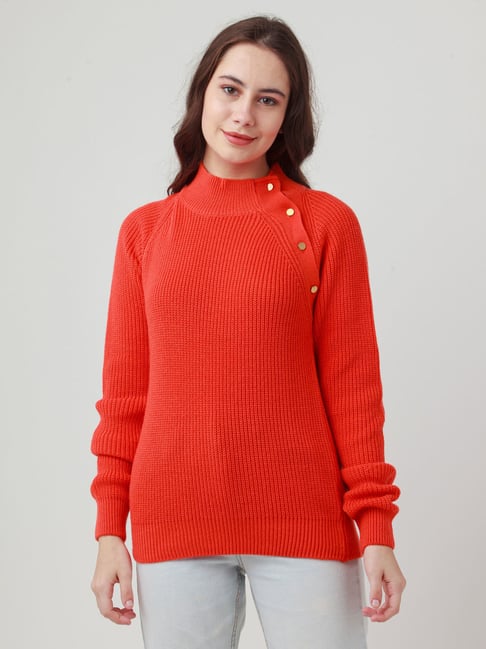 Zink London Orange Regular Fit Sweater