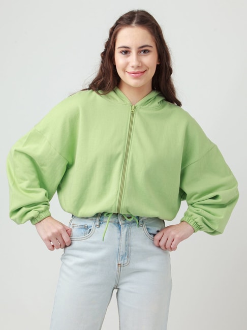 Buy zink Z Green Comfort Fit Hoodie for Women Online @ Tata CLiQ