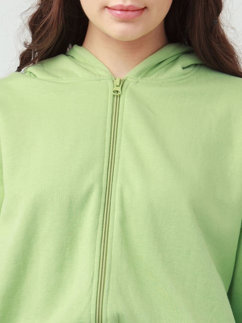 Buy zink Z Green Comfort Fit Hoodie for Women Online @ Tata CLiQ