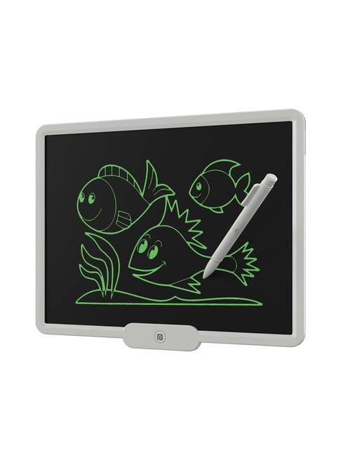 Portronics Ruffpad Re-Writable LCD Writing Pad with 10 inch Writing Area (White)