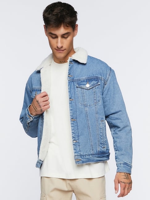 Forever 21 denim outlet jacket men