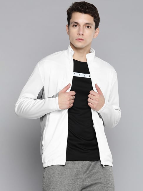 Buy ALCIS White Slim Fit Self Pattern Sports Jacket for Mens