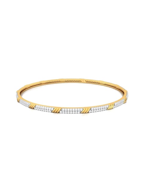 Melorra 18k Gold & Diamond Combo Cameo Bangle for Women