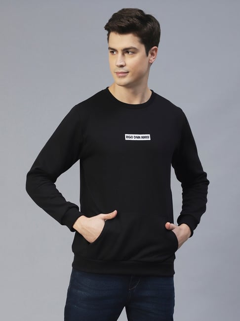 Rigo Black Round Neck Regular Fit Sweatshirt-picture-35