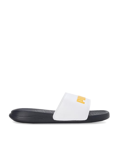 Puma Kids Popcat 20 Jr White & Peacoat Blue Slides