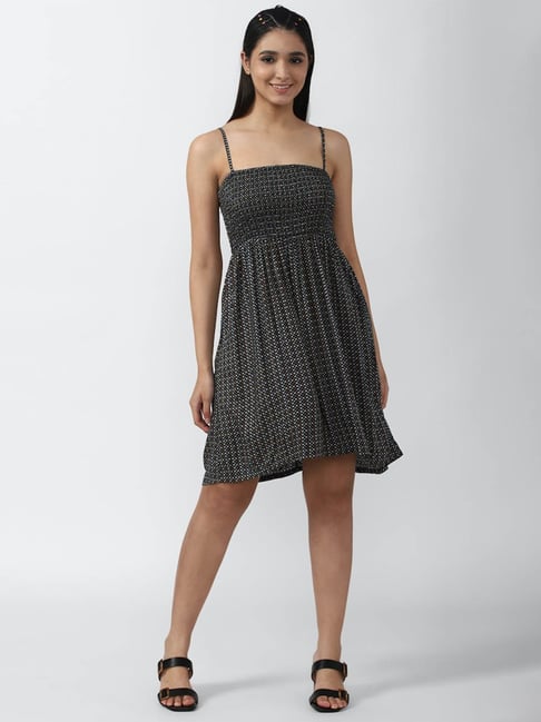 Forever 21 Grey Geometric A Line Dress Price in India