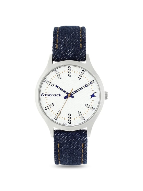 Buy FASTRACK Womens 40.60 x 10.15 x 33 mm Denim Collection Silver White  Dial Fabric Analog Watch - NM6178AL01 | Shoppers Stop