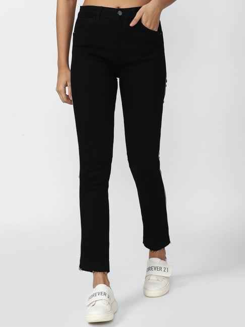 Forever 21 Black Regular Fit Mid Rise Jeans