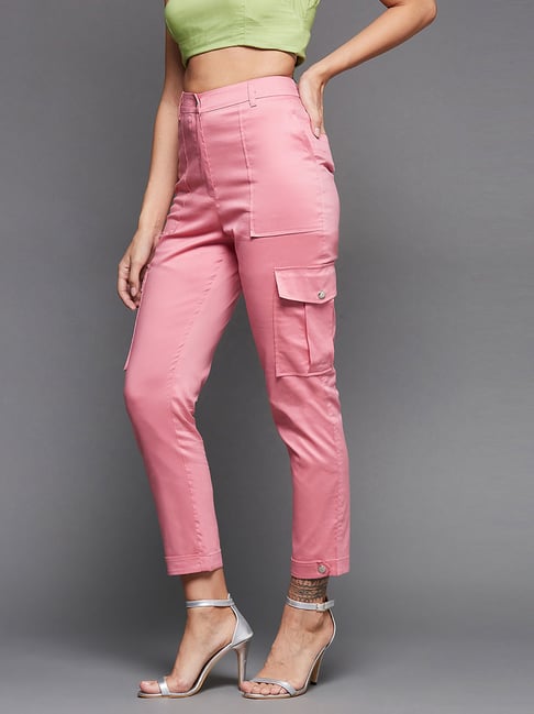 Buy BInfinite Pink Cotton Solid Lantern Sleeve Top And Pant Set Online   Aza Fashions