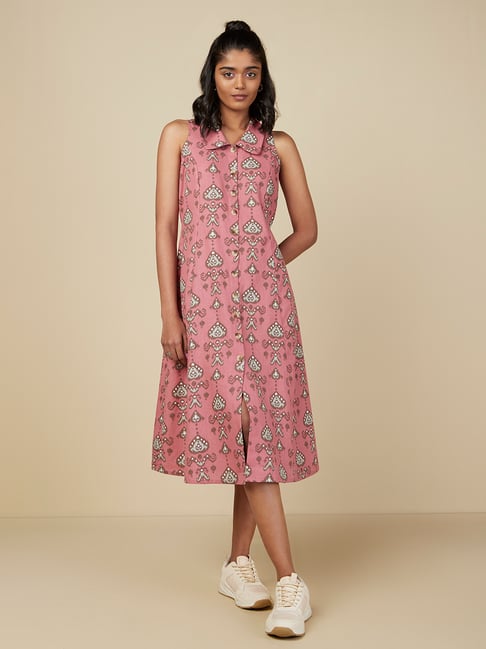 Bombay Paisley by Westside Pink Ikat Design Shirtdress Price in India