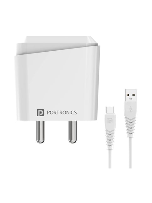 Portronics Adapto 40 C 18W Quick Charge Mobile Charger with Smart Protection Chip (White)