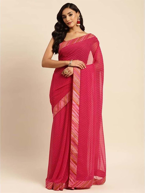 Rangita Pink Saree With Unstitched Blouse Price in India