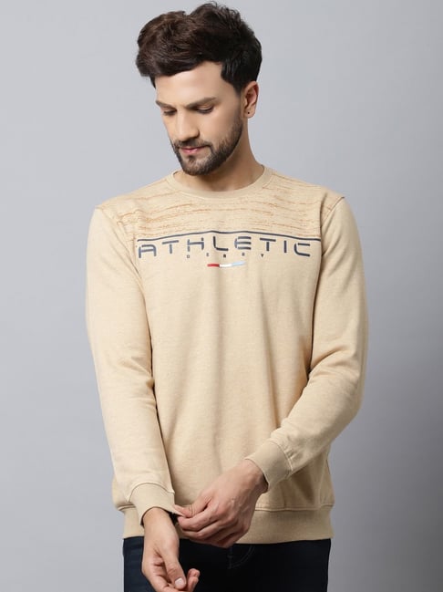 Cantabil Light Brown Regular Fit Printed Sweatshirt-picture-34