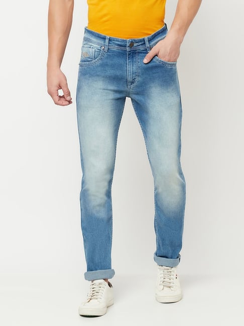 Buy Cantabil Blue Cotton Regular Fit Jeans for Mens Online Tata CLiQ